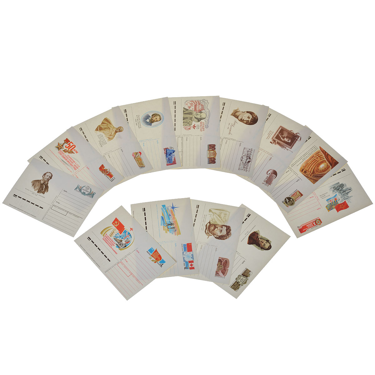 Годовой комплект из 13 почтовых карточек. СССР, 1988 год