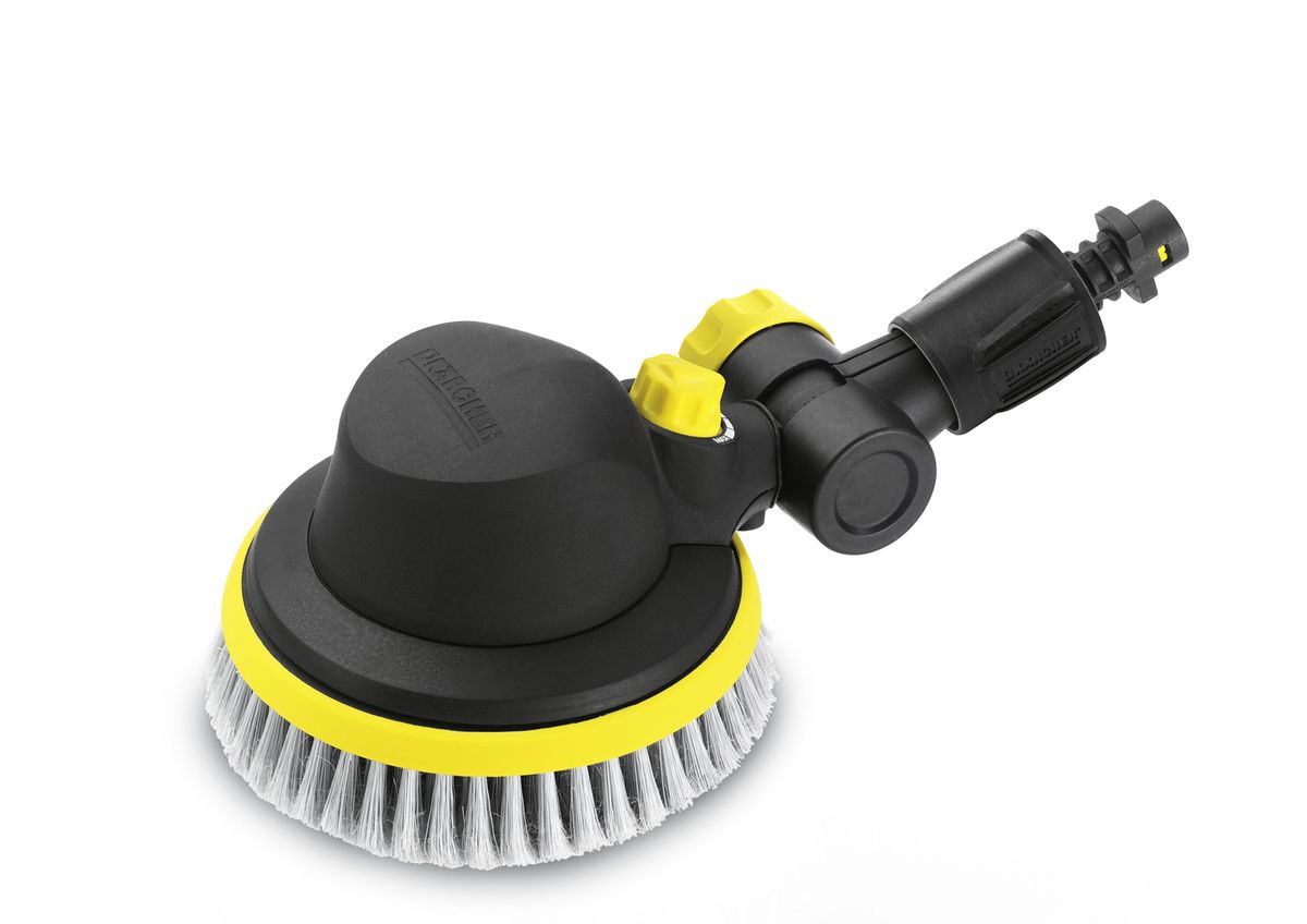 Вращающаяся щетка Karcher WB 100 2.643-236.02.643-236.0 Вращающаяся щетка Karcher WB 100 2.643-236.02.643-236.0Вращающаяся щетка KarcherWB 100 предназначена для бытовых аппаратов высокого давления Karcher классов К2-К7. Вращающиеся щетинки подходят для любых поверхностей и не повреждают их. Головка щетки подвижная благодаря встроенному шарниру.Максимальное давление: 160 бар.Максимальная температура: 60°С.Диаметр рабочей поверхности: 15,5 см.Длина щетинок: 3 см.