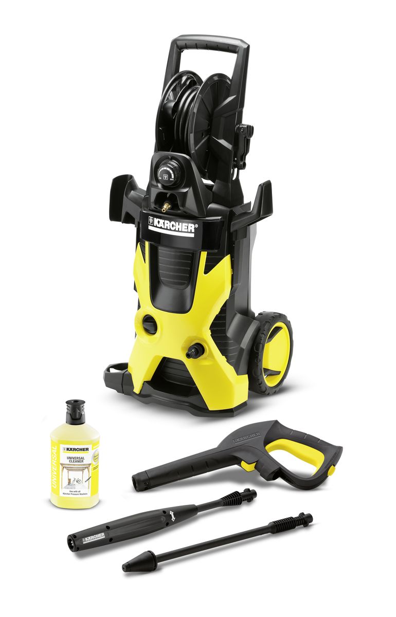 Минимойка Karcher K 5 Premium 1.181-313.01.181-313.0 Минимойка Karcher K 5 Premium 1.181-313.01.181-313.0Минимойка высокого давления Karcher K5 Premium впечатляет превосходным оснащением, в которое входят: пистолет с разъемом Quick Connect, шланг высокого давления длиной 8 м, струйная трубка Vario Power, которая обеспечивает плавную регулировку давления, грязевая фреза, водяной фильтр и чистящее средство в практичной емкости Plug n Clean. Мойка прекрасно подходит для периодического устранения загрязнений средней интенсивности. Быстро и тщательно очищает большие автомобили, велосипеды или каменные стены. Возможность забора воды из бочки. Мойка оснащена практичным барабаном для сматывания шланга. Принадлежности размещаются на корпусе аппарата и всегда готовы к применению. Комплектация: - интегрированный фильтр тонкой очистки воды, - барабан для хранения шланга, - пистолет с разъемом Quick Connect, - шланг высокого давления - 8 м,- двигатель с водяным охлаждением, - струйная трубка Vario Power, - грязевая фреза, - система для чистящих средств Plug n Clean, - адаптер подключения к садовому шлангу А3/4 дюйма, - универсальное моющее средство - 1 л. Давление: 20 - 145 бар.Производительность: 500 л/ч.Производительность по площади: 40 м2/ч.Максимальная температура на входе: 40°С.Потребляемая мощность: 2,1 Кв.Частота: 50 Гц.Напряжение: 230В.