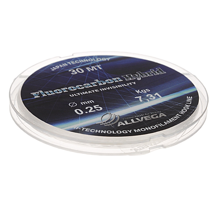 Леска Allvega Fluorocarbon Hybrid, цвет: прозрачный, 30 м, 0,25 мм, 7,31 кг36179 Леска Allvega Fluorocarbon Hybrid, цвет: прозрачный, 30 м, 0,25 мм, 7,31 кг36179Прозрачная леска Allvega Fluorocarbon Hybrid, состоящая из 65 % флюрокарбона. Флюрокарбоновое покрытие позволяет максимально повысить характеристики, при этом цена лески остается относительно низкой.