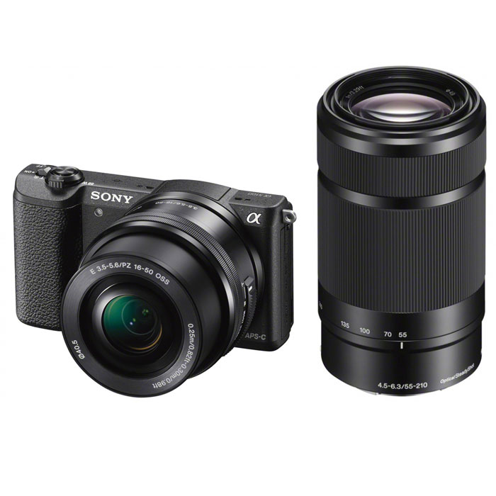 Sony Alpha A5100 Kit 16-50mm + 55-210mm, Black цифровая фотокамера
