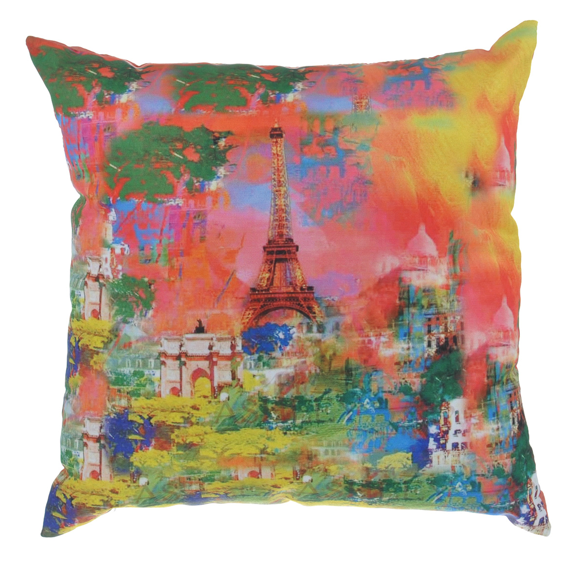 Подушка декоративная GiftnHome Краски Парижа, 35 х 35 смPLW-35 Paris Подушка декоративная GiftnHome Краски Парижа, 35 х 35 смPLW-35 ParisДекоративная подушка GiftnHome Краски Парижа прекрасно дополнит интерьер спальни или гостиной. Чехол подушки выполнен из атласа. Лицевая и сторона украшена фотопечатью с изображением Эйфелевой башни. На оборотной стороне ткань переливается двумя цветами. Внутри - мягкий наполнитель (холлофайбер). Чехол легко снимается благодаря потайной молнии.Красивая подушка создаст атмосферу праздника и уюта в доме и станет прекрасным элементом декора.Размер подушки: 35 см х 35 см.