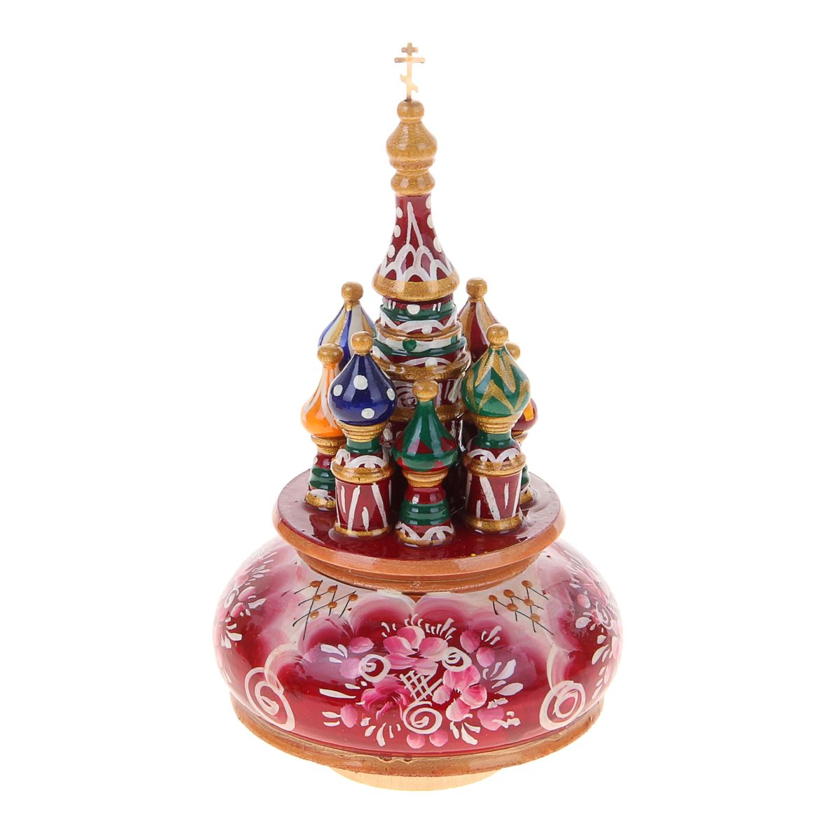 Фигурка декоративная Sima-land Храм, музыкальная, высота 21 см. 10799281079928 Фигурка декоративная Sima-land Храм, музыкальная, высота 21 см. 10799281079928Декоративная фигурка Sima-land Храм, выполненная из дерева в виде храма, покрыта лаком и оформлена красочными рисунками.Основание фигурки крутится и предназначено для завода музыкального механизма. Поверните основание фигурки, и она начнет медленно вращаться, и заиграет приятная мелодия.Декоративная музыкальна фигурка Sima-land Храм не оставит равнодушным ни одного любителя изысканных вещей и станет прекрасным подарком. Размер фигурки: 11 см х 11 см х 21 см.