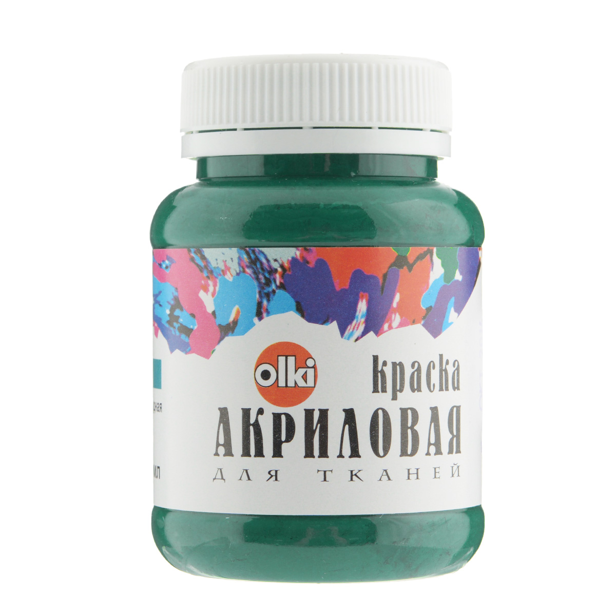 Краска акриловая для тканей Olki, цвет: зеленый, 100 мл405041 Краска акриловая для тканей Olki, цвет: зеленый, 100 мл405041Высококачественная акриловая краска Olki предназначена для росписи любых тканей. Наносится на выстиранную, отглаженную, натянутую ткань. После высыхания фиксируется с обратной стороны утюгом в течение 3-5 минут при температуре, соответствующей типу ткани. Краска разбавляется водой или акриловым связующим. Стирка изделий при температуре не более 40°C и умеренной концентрации нейтральных моющих средств через 48 часов после нанесения рисунка. Краска быстро высыхает.