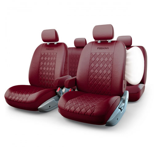Авточехлы Autoprofi Persona Full, цвет: вишневый, 13 предметов. Размер MPER-1305GF CHERRY Авточехлы Autoprofi Persona Full, цвет: вишневый, 13 предметов. Размер MPER-1305GF CHERRYУниверсальные автомобильные чехлы Autoprofi Persona Full изготовлены полностью из экокожи и выдержаны в нейтральном однотонном цвете, за счет чего они выглядят эффектно. Кроме того, использование в чехлах единого материала, без добавления полиэстера на задней или боковой стороне чехлов, повысило их эксплуатационные характеристики и сделало практически не отличимыми от кожаных кресел. Авточехлы актуальны для современных иномарок не только благодаря стильному внешнему виду, но и наличию распускаемого шва для боковых подушек безопасности. Универсальная конструкция подходит для большинства автомобильных сидений.Особенности: Карманы в спинках передних сидений.3 молнии в сиденье заднего ряда.3 молнии в спинке заднего ряда.Предустановленные крючки на широких резинках.Крепление передних спинок липучками.Использование с боковыми airbag. Толщина поролона: 5 мм.Комплектация: 5 подголовников, 2 подлокотника, 2 спинки переднего ряда, 2 сиденья переднего ряда, 1 спинка заднего ряда, 1 сиденье заднего ряда.