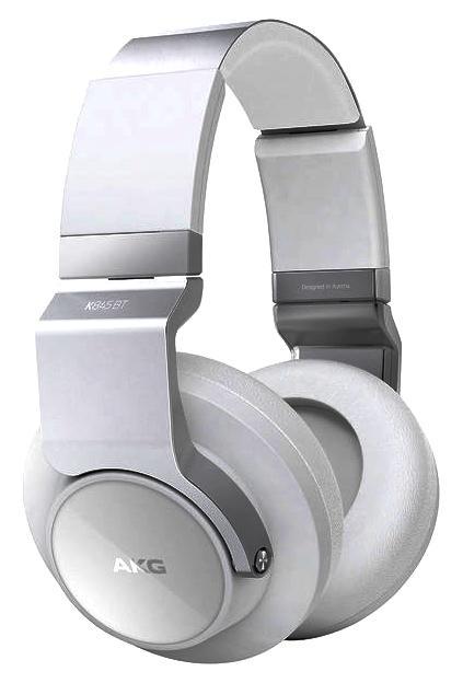 AKG K845BT, White наушникиK845BTWHT AKG K845BT, White наушникиK845BTWHTНаушники AKG K 845 BT имеют такую же конструкцию и дизайн, что и классическая Hi-Fi-модель K 545, однако оснащены приемником Bluetooth с технологией NFC.Стереотелефоны оснащены закрытыми чашками, в которых установлены динамические излучатели диаметром 50 мм. Благодаря этому AKG K 845 BT обладают расширенным басовым диапазоном и формируют широкую и насыщенную стереокартину. Широкое оголовье с удобным фиксатором-трещеткой легко настраивается на нужный размер и надежно сидит на голове. Мягкие амбушюры плотно и в то же время комфортно прижимаются к ушам. Прослушивать музыку в наушниках AKG K 845 BT можно без утомления в течение длительного времени.Наушники имеют встроенный приемник Bluetooth, и оснащены кнопками управления громкостью звука и старта/паузы воспроизведения, а также ответа на телефонный звонок. В одну из чашек наушников встроен датчик NFC, позволяющий автоматизировать спаривание наушников с совместимыми Bluetooth-устройствами. Для зарядки встроенного аккумулятора используется стандартное USB-подключение, его емкости хватает примерно на 8 часов работы при средней громкости. Весьма ценным качеством данной модели является то, что AKG K 845 BT можно использовать и как обычные проводные пассивные наушники при подключении съемного провода. Также существенным моментов является то, что наличие встроенного Bluetooth-приемника и источника питания незначительно увеличили вес стереотелефонов по сравнению с обычной моделью. Наушники выпускаются в черной или белой вариантах отделки и обладают очень высоким качеством изготовления.Стереотелефоны имеют удобную складную конструкцию, обе их чашки можно развернуть внутрь оголовья. Кроме того, подобное крепление обеспечивает более комфортную посадку наушников на голове. AKG K 845 BT обладают очень высоким качеством звука как при беспроводном, так и кабельном подключении. Широкая стереокартина в сочетании с хорошей изоляцией внешних шумов позволяют использовать как в дома, так и в дороге.