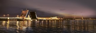 Фотообои Твоя Планета Премиум Ночной Петербург 388 х 136 см, 8 листов