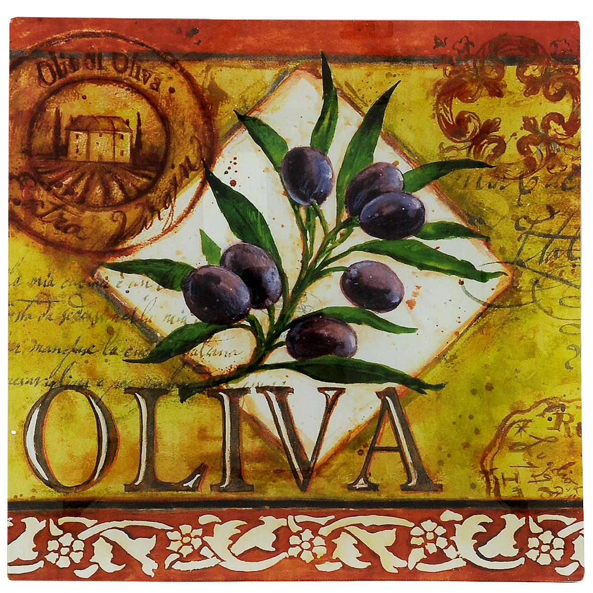 Блюдо Certified International Oliva, 35 см х 35 см40298 Блюдо Certified International Oliva, 35 см х 35 см40298Изящное квадратное блюдо Certified International Oliva выполнено из прочного стекла и оформлено изображением ветки оливы. Блюдо прекрасно подойдет для сервировки различных блюд. Такое блюдо прекрасно оформит праздничный стол и станет желанным подарком для любой хозяйки. Размер: 35 см х 35 см х 2 см.