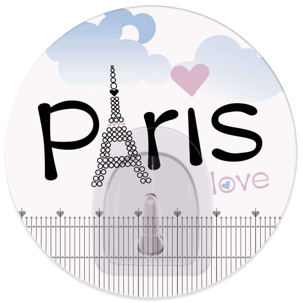 Крючок адгезивный Tatkraft Paris. Love, диаметр 8 см18723 Крючок адгезивный Tatkraft Paris. Love, диаметр 8 см18723Адгезивный крючок Tatkraft Paris. Love изготовлен из пластика. Крючок может быть установлен только на ровной воздухонепроницаемой поверхности: плитка, стекло, пластик, металл, ламинированное дерево и другие. Крючок является многоразовым, что позволяет перевесить его в любое удобное место. Крючок Tatkraft Tatkraft Paris. Love имеет авторский дизайн, который украсит любой интерьер. Диаметр крючка: 8.Максимальная нагрузка: 3 кг.