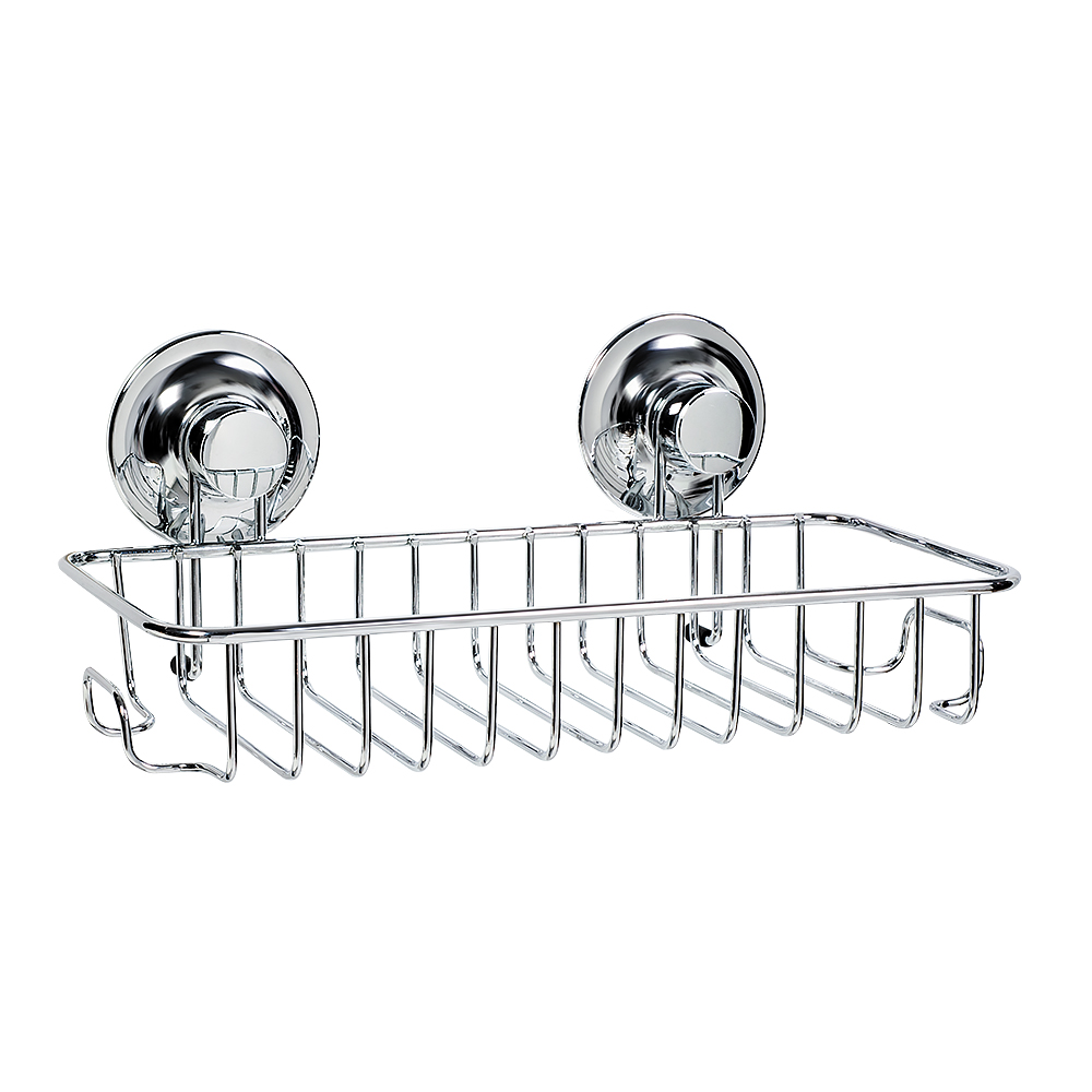 Фигурная полка Tatkraft Ring Lock, 2 крючка, на вакуумных присосках, 28,5 х 14 х 9 смS03301004 Фигурная полка Tatkraft Ring Lock, 2 крючка, на вакуумных присосках, 28,5 х 14 х 9 смS03301004Фигурная полка Tatkraft Ring Lock с одним ярусом и двумя боковыми крючками прекрасно впишется в интерьер любой ванной. Не занимая много места, полка достаточно вместительная и выдерживает нагрузку 8 кг! Благодаря вакуумным присоскам, полка надежно крепится к ровной и не ровной (1-2 мм), воздухонепроницаемой поверхности. Полка Tatkraft Ring Lock займет достойное место в вашем доме.Размер полки: 28,5 см х 14 см х 9 см.Диаметр вакуумного крепления: 6,5 см.