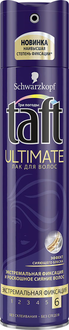 TAFT CLASSIC Лак Ultimate экстремальная фиксация , 225 мл9065769 TAFT CLASSIC Лак Ultimate экстремальная фиксация , 225 мл9065769ЭФФЕКТ СИЯЮЩЕГО БЛЕСКАРОСКОШНОЕ СИЯНИЕ –ЭКСТРЕМАЛЬНАЯ ФИКСАЦИЯНаивысшая степень фиксации Taft* для 100 % результата!Роскошное сияние ваших волосблагодаря эффекту сияющего блеска!- 24 часа фиксации без склеивания, не оставляет следов.- Помогает защитить волосы от пересушивания, не утяжеляя их.Уровень фиксации №6