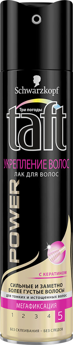TAFT CLASSIC Лак Power Укрепление волос для тонких и истощенных волос мегафиксации, 225 мл9065748 TAFT CLASSIC Лак Power Укрепление волос для тонких и истощенных волос мегафиксации, 225 мл9065748С КЕРАТИНОМЗАМЕТНО БОЛЕЕ ГУСТЫЕ ВОЛОСЫ –МЕГАФИКСАЦИЯФормула Taft Power с эффектом утолщения волос и Кератиномукрепляет и визуально утолщает волосы. Идеальноподходит для тонких и истощенных волос. Ваши волосы выглядятзаметно более густыми!- 24 часа фиксации без склеивания, не оставляет следов.- Помогает защитить волосы от пересушивания, не утяжеляя их.