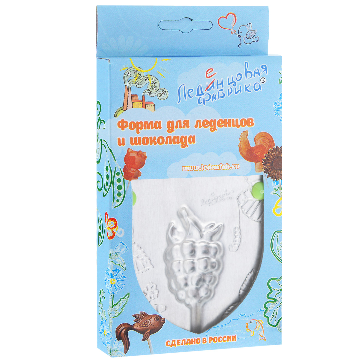 Форма для леденцов Малинка, 9,5 см х 9,5 см0008 Форма для леденцов Малинка, 9,5 см х 9,5 см0008С помощью формы Малинка вы сможете сделать разнообразные леденцы и шоколадки своими руками, используя натуральные продукты: сахар, воду, сок и готовый шоколад. Изделие выполнено из пищевого алюминия. Форма удобна в использовании и оснащена пластиковыми ножками. В комплект входят 10 палочек для леденцов, выполненных из бамбука и инструкция по применению. Детская тематика формочек направлена на воспитание в детях доброго отношения к окружающему миру. Размер формы: 9,5 см х 9,5 см х 0,7 см. Размер готового леденца: 3,2 см х 5,3 см х 0,6 см. Длина палочки: 15 см.
