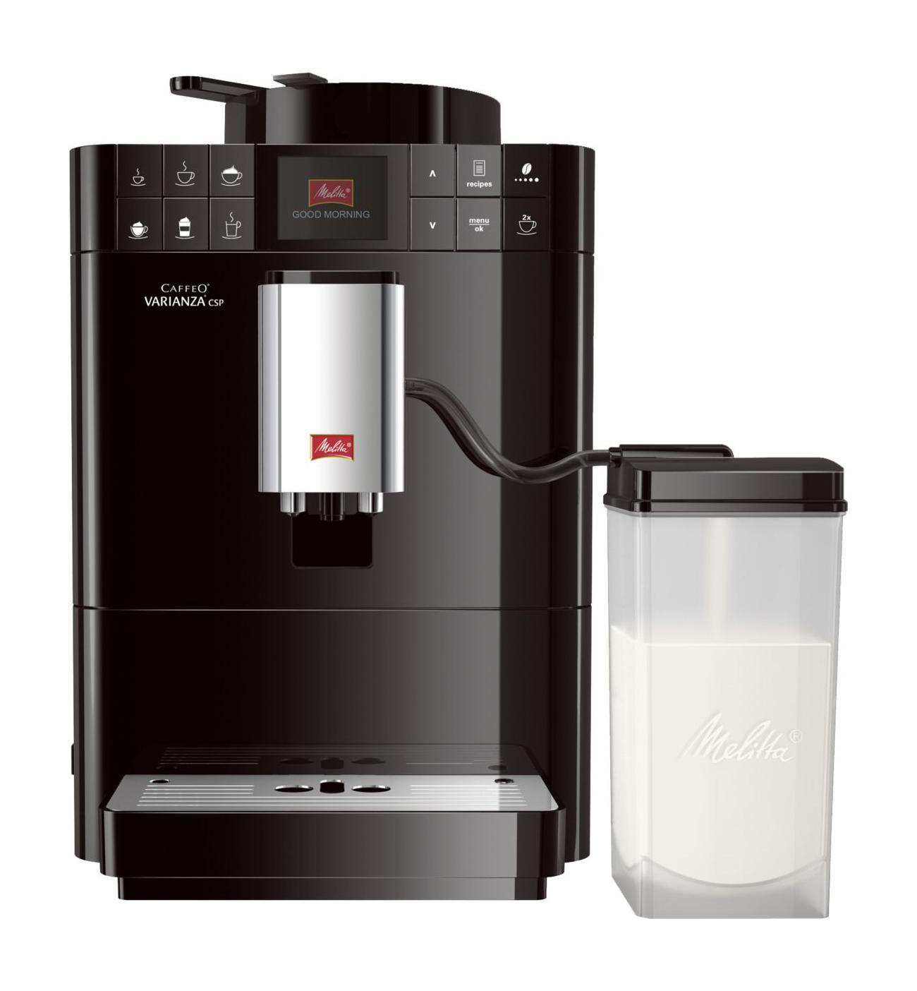 Melitta Caffeo F 570-102 Varianza CSP, Black кофемашина6708795 Melitta Caffeo F 570-102 Varianza CSP, Black кофемашина6708795MISSION eco & careМы разработали лэйбл, который помогает потребителям в выборе продукции,гарантирующей ощутимоенаслаждение. В основе данного лэйбла лежит разработанная нами система ценностейMy Bean SelectMy Bean Selectот Melitta позволяет Вам свободно выбирать тип зерна из всего многообразия, доступного с каждой новой чашкой кофе. Наряду со стандартным контейнером для зерен, эта инновация даст Вам возможность попробовать различные типы зерен для каждой новой чашки. Это действительно просто с практичной мерной ложечкой, входящей в комплектСистема Best Aroma System PLUSечать Aromasafe на контейнере для зерен означает, что вкус и аромат кофейных зерен надежно сохранены. Функция Bean to Cup обеспечивает помол и варку только того количества зерен, которое Вам необходимо. Кофемолка работает до полного опустошения, тем самым предотвращая смешивание различных сортов зерен. Уникальные процессы предварительного замачивания и экстракции (A.E.S.) гарантируют превосходное раскрытие вкуса и аромата кофеКомпактная конструкция, современный дизайнКофемашина Caffeo Varianza устанавливает новые стандарты компактности. Форма куба впечатляет визуально и, кроме того, очень компактна, поэтому Вы сможете найти подходящее место для кофемашины в любом местеФункция One TouchЕсли Вы захотите приготовить одну из шести запрограммированных разновидностей кофе, теплое молоко, молочную пенку или горячую воду – сделайте это всего одним нажатием10 сортов кофеБлагодаря кнопкам управления, вы можете выбрать один из 4 классических рецептов – эспрессо, кафе крема, капучино и латте макиато нажатием одной кнопки. Используя функцию рецепта, Вы можете приготовить 6 дополнительных разновидностей кофе: ристретто, лунго, американо, эспрессо макиато, латте, кофе с молокомОригинальный процесс приготовленияприготовление кофе требует соблюдения определенной последовательности добавляемых ингредиентов. Так, например, для приготовления Latte Macchiato эспрессо добавляется сразу после добавления молока и молочной пены, и представляет собой тонкий слой между молоком и пенойTFT цветной дисплейЦветной TFT дисплей высокого разрешения делает использование машины максимально простым. Понятные пошаговые инструкции помогут осуществить навигацию в менюВывод кофе все-в-одномБлагодаря выводу кофе Все-в-одном (all-in-one) Ваш напиток готовится нажатием одной кнопки, когда Вам больше не нужно переставлять чашку с места на место - и кофе, молоко, молочная пена и горячая вода подаются из одного Вывода. Кроме того, он регулируется по высоте до 140 мм и Вы всегда сможете пить кофе из своей любимой чашки, даже если она для латте маккиатоРежим Double CupС режимом Double Cup Вы сможете приготовить две чашки любимого напитка одновременноЛегкая очистка паромВ дополнение к интенсивной очистке молочной системы, легкая очистка паром обеспечивает быструю и гигиеническую очистку. Элементы машины, через которые проходит молоко, очищаются при помощи кипятка и пара. Данная функция срабатывает автоматически, либо включается вручную после каждого приготовления кофе либо. Функция очистки доступна через менюАвтоматическая очистка и декальцинацияДисплей кофемашины Caffeo Varianza автоматически покажет, когда следует произвести очистку или декальцинацию. Программы очистки и декальцинации легко запускаются из менюБлок заваривания может быть сдвинут в сторонуБлок заваривания может быть сдвинут в сторону для простоты очистки. Внутренняя поверхность кофемашины также может быть очищена