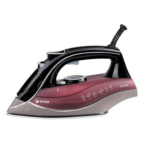 Vitek VT-1240(BD) утюгVT-1240(BD) Vitek VT-1240(BD) утюгVT-1240(BD)Паровой утюг VT-1240 BD позволит вам осознать, что процесс глажения может превратиться в настоящее удовольствие. С мощностью 2400 Вт данная модель утюга позволит быстро и эффективно справиться с приведением одежды или белья в порядок. Утюг оснащен подошвой с уникальным двойным керамическим покрытием UniCera, обеспечивающим сверхлегкое скольжение по ткани с любой фактурой. Данная модель позволяет воспользоваться как сухим глажением, так и паровым. Различные паровые режимы позволят подобрать оптимальный для определенного вида ткани для того, чтобы вы могли получить максимально качественный результат. Функция вертикального отпаривания поможет прогладить вещи, не снимая их с вешалки, а плавная регулировка температурных режимов – деликатно обработать ткани. В утюге предусмотрена функция автоматического отключения: «умное» устройство само отключится через определенное, даже если вы забыли его включенным. Встроенная система защиты от накипи и система самоочистки продливают срок службы утюга, а функции Антикапля и разбрызгивания получить качественный результат без разводов на ткани.