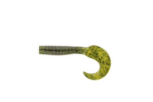 Приманка съедобная Твистер Allvega Flutter Tail Grub, цвет: зеленый, черный, 8 см, 3,6 г, 7 шт