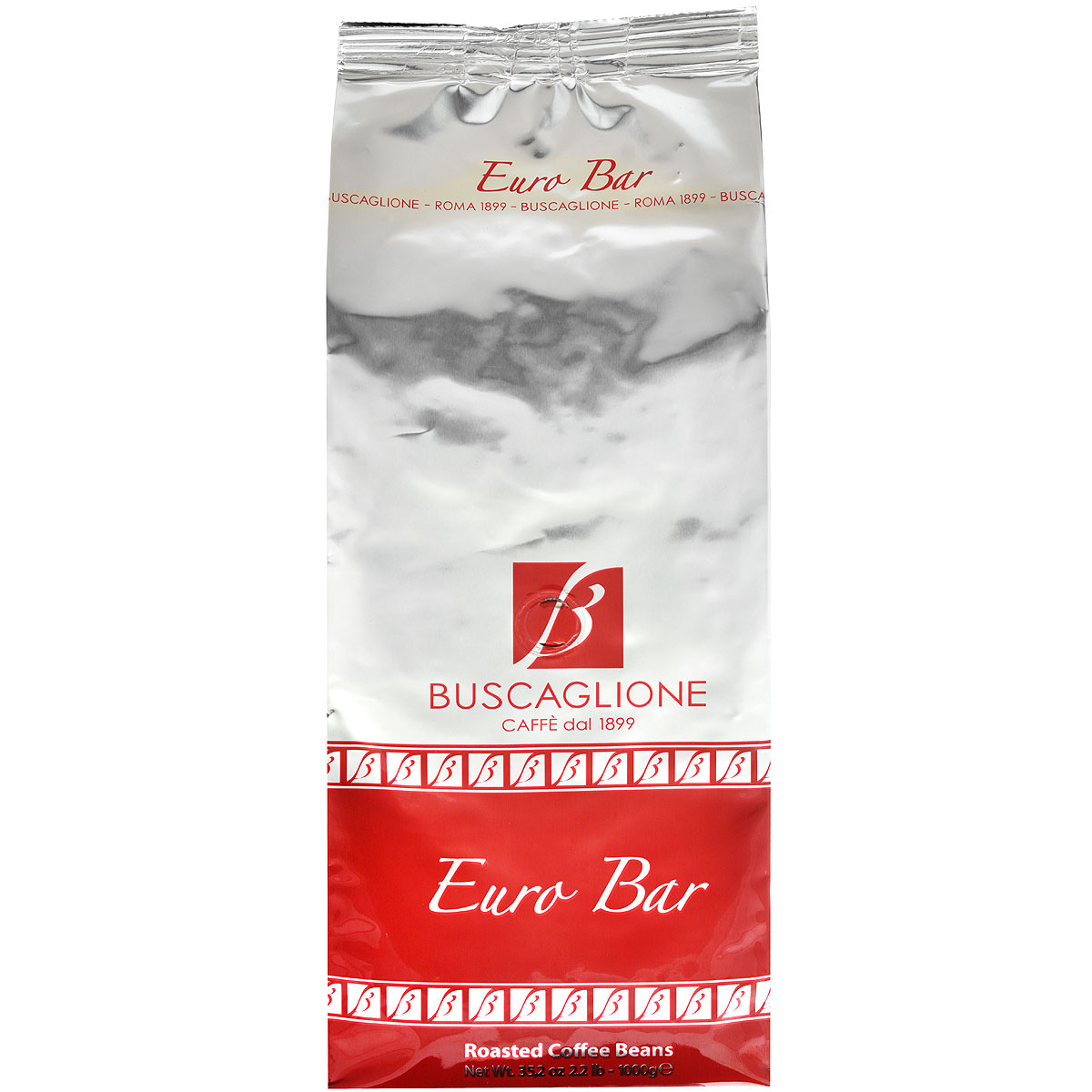 Buscaglione Euro Bar кофе в зернах, 1 кг8033300581001 Buscaglione Euro Bar кофе в зернах, 1 кг8033300581001Натуральный жареный кофе Buscaglione Euro Bar высшего сорта в зернах. Смесь на основе благородной бразильской и колумбийской арабики, с добавлением азиатских и африканских сортов, которые придают шоколадный вкус и образуют бархатную пенку. Рекомендуется для приготовления эспрессо, лунго, коктейлей на основе кофе.