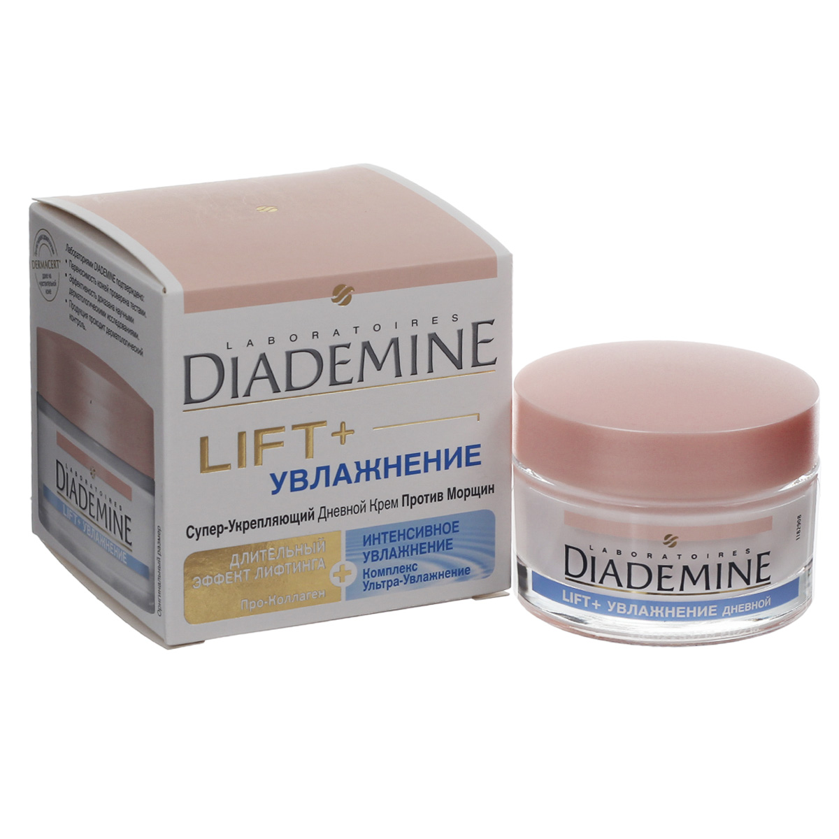 DIADEMINE LIFT+ Дневной крем Увлажнение, 50мл9430025 DIADEMINE LIFT+ Дневной крем Увлажнение, 50мл9430025DIADEMINE LIFT+ УВЛАЖНЕНИЕ повышает упругость кожи, разглаживает мимические и глубокие морщины, совмещая действие сильного активатора образования коллагена и интенсивное увлажнение. Высокоэффективная формула с Коллаген-Активатором воздействует на 5 типов коллагена как в глубоких слоях кожи, так и в поверхностных, обеспечивая максимальную эластичность и упругость кожи в течение всего дня.ВОЗРАСТНАЯ РЕКОМЕНДАЦИЯ: 30 -50 лет