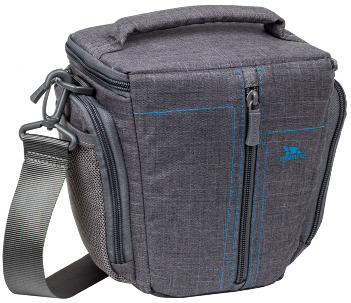 Riva 7501 SLR Canvas Case, Grey сумка для зеркальной фотокамеры6580 Riva 7501 SLR Canvas Case, Grey сумка для зеркальной фотокамеры6580Стильная сумка с контрастной синей подкладкой и чехлом от дождя Riva 7501 SLR Canvas Case для зеркальной фотокамеры с установленным объективом из высококачественной, водоотталкивающей ткани имеет верхний откидной клапан, который закрывается на молнию и обеспечивает быстрый доступ к фотокамере.Передний внешний карман на молнии служит для хранения аксессуаров, как и два внешних боковых кармана на молнии и дополнительный карман на задней стенке. Для переноски предусмотрены регулируемый наплечный ремень с мягкой накладкой и удобная ручка.