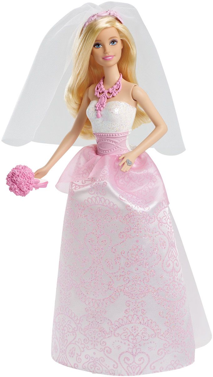Barbie Кукла Сказочная невеста цвет платья розовый белый