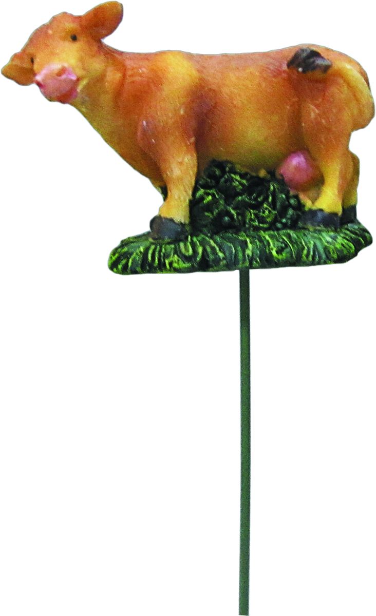 Штекер декоративный Green Apple Буренка, для цветочного горшка, высота 25 смGA200-05 Штекер декоративный Green Apple Буренка, для цветочного горшка, высота 25 смGA200-05Декоративныйштекер с фигурой Green Apple Буренка предназначен для разрыхления почвы в цветочных горшках и украшения цветочной композиции. Основание штекера изготовлено из стали и покрыто темно-зеленой эмалью, фигурка выполнена из полистоуна.