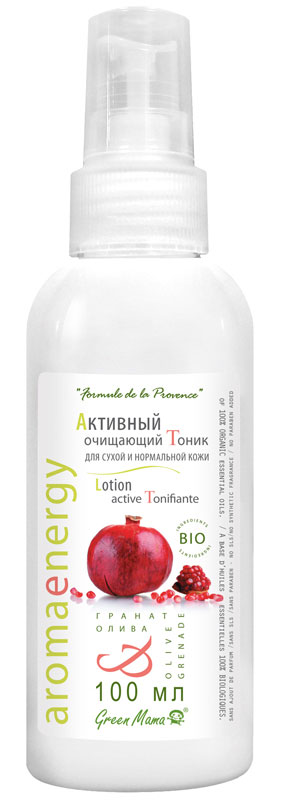 Green Mama Активный очищающий тоник для сухой и нормальной кожи Олива и Гранат, 100 мл158 Green Mama Активный очищающий тоник для сухой и нормальной кожи Олива и Гранат, 100 мл158Активный очищающий тоник для сухой и нормальной кожи Олива и гранат, насыщенный натуральными BIO компонентами, освежает кожу и заботится об ее оптимальном увлажнении. Ценный экстракт граната и вода оливы способствуют быстрому успокоению кожного покрова, выравнивают тон. Масло бабассу, богатое необходимыми нашей коже ненасыщенными жирными кислотами, заметно смягчает, дарит естественный блеск и шелковистость.Благодаря синергетическому действию натуральных BIO экстрактов и компонентов Ecocert, входящих в состав, средство поддерживает упругость и эластичность кожи, увлажняет, способствует замедлению старения и прекрасно тонизирует, придавая коже здоровый сияющий цвет.Активные компоненты: Дистилированная вода оливы, богатая полифенолами и калием, защищает кожу от агрессивного воздействия внешних факторов, стимулирует микроциркуляцию, улучшая цвет лица, придавая коже сияние и свежесть.100% экстракты граната, акации, винограда, лавра, масло бабассу удерживают влагу, освежают, тонизируют, омолаживают. Современный комплекс AC.NET, рекомендованный для жирной, проблемной и склонной к жирности кожи, эффективно сокращает воспаления, обновляет кожный покров, делая его здоровым и сияющим.