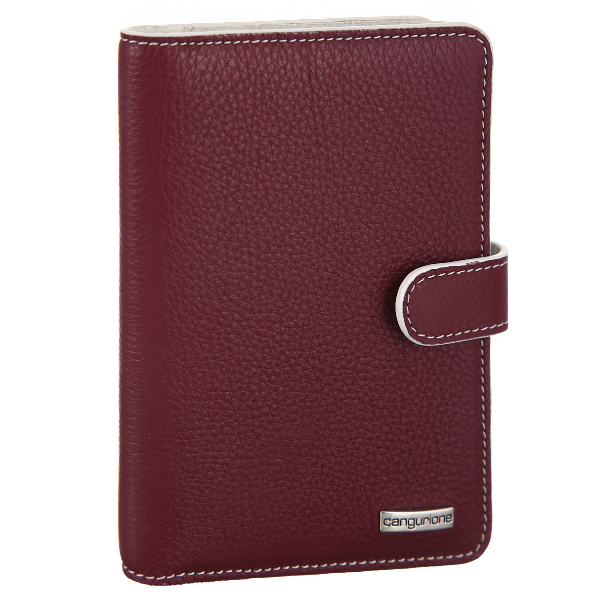 Обложка для автодокументов Cangurione, цвет: бордовый, молочный. 3335-A3335-A/Burgundy-Beige Обложка для автодокументов Cangurione, цвет: бордовый, молочный. 3335-A3335-A/Burgundy-BeigeОбложка для автодокументов Cangurione выполнена из натуральной высококачественной кожи и декорирована фактурным тиснением, контрастной прострочкой по контуру. Лицевая сторона обложки оформлена металлической пластиной с названием бренда. Изделие закрывается хлястиком на металлическую кнопку. На внутреннем развороте: 8 прорезей для визиток и кредитных карт (одна - с сетчатым окошком) и два боковых кармана для бумаг и чеков. Обложка также содержит съемный блок из пяти прозрачных пластиковых файлов.Изделие упаковано в стильную фирменную коробку.Обложка не только поможет сохранить внешний вид ваших документов и защитить их от повреждений, но и станет стильным аксессуаром, который подчеркнет ваш неповторимый стиль.