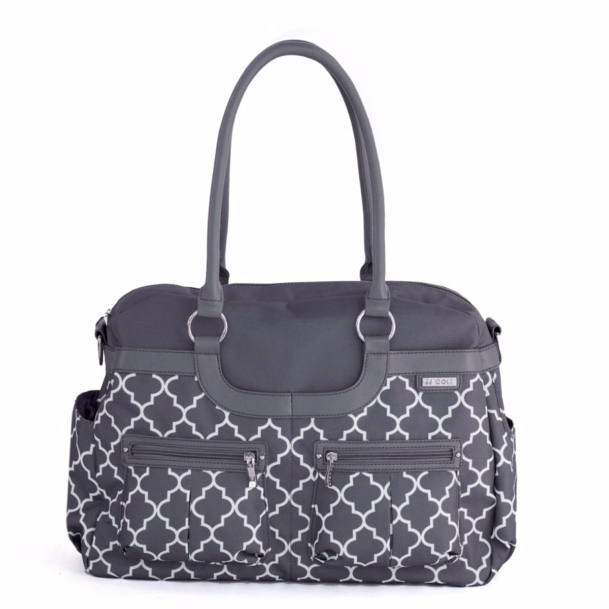 JJ Cole Сумка для мамы Satchel цвет серый белый сумки для мамы petunia pickle bottom сумка для мамы downtown tote