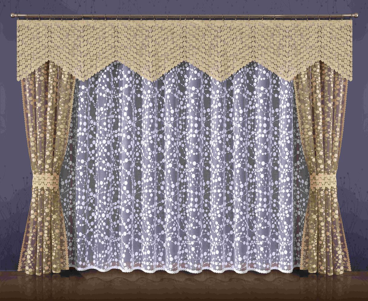 Комплект штор WISAN 400*250+145*250*2+320*60. 086W086W Комплект штор WISAN 400*250+145*250*2+320*60. 086W086WКомплект штор WISAN 400*250+145*250*2+320*60. 086WМатериал: 100% п/э, размер: 400*250+145*250*2+320*60, цвет: бежевый