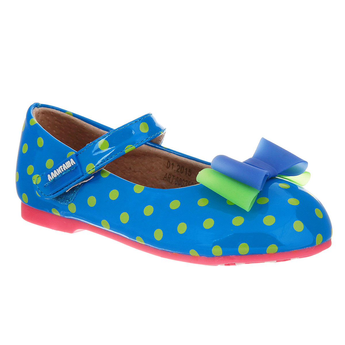 Туфли для девочки Аллигаша, цвет: синий, салатовый. 000350302. Размер 25