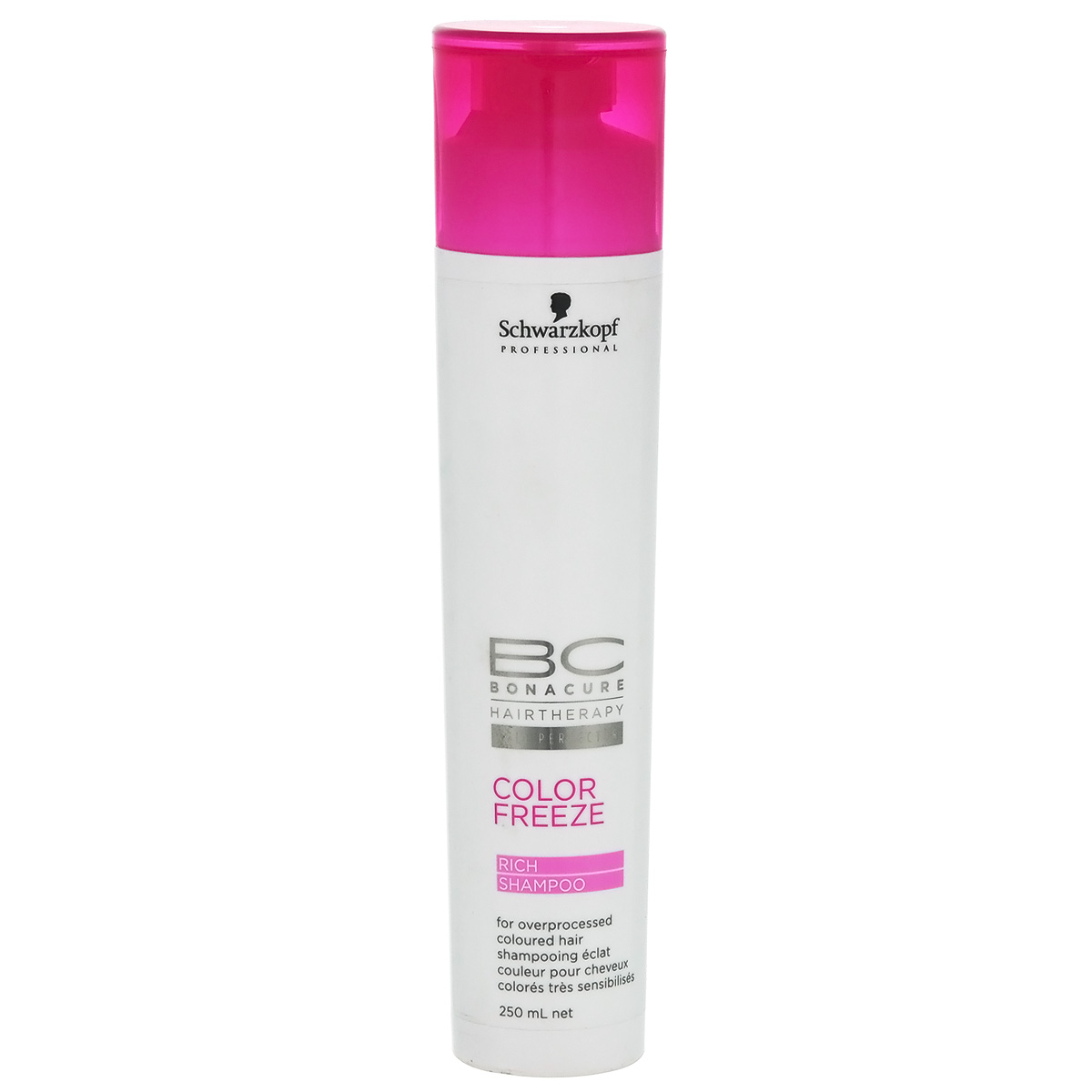 Bonacure Шампунь для волос Сияние Цвета Color Freeze Rich Shampoo 250 мл2065775 Bonacure Шампунь для волос Сияние Цвета Color Freeze Rich Shampoo 250 мл2065775Обогащенный шампунь, деликатно и эффективно очищает окрашенные волосы и кожу головы. Укрепляет структуру волос и удерживает оптимальный уровень pH 4.5, запечатывает окрашенные волосы и сводит к нулю потерю цвета. Для окрашенных волос. Для достижения максимального результата рекомендуется использовать в комплексе с продуктами ухода линии BC Color Freeze.