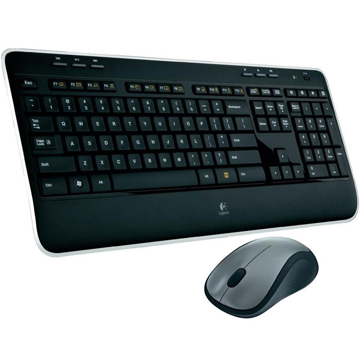 Logitech Wireless Combo MK520 клавиатура + мышь (920-002600)920-002600 Logitech Wireless Combo MK520 клавиатура + мышь (920-002600)920-002600Беспроводная клавиатура с мышкой Logitech Wireless Combo MK520.Благодаря полноразмерной клавиатуре со скругленными клавишами, эргономичной лазерной мыши с плавными контурами, а также долговечным батарейкам этот стильный набор подарит Вам удобство и комфорт в управлении.Полноразмерная раскладка:Удобство и простор: все клавиши находятся именно там, где Вы ожидаете их найти.Эргономичная лазерная мышь:Плавные контуры боковых поверхностей мыши и мягкие прорезиненные вставки позволяют управлять мышью с непревзойденной точностью и обеспечивают дополнительный комфорт. Вам понравится плавное и точное движение практически по любой поверхности. Приемник Logitech Unifying:Миниатюрный беспроводной приемник можно оставлять в ноутбуке, так что Вам не придется отключать его всякий раз, когда нужно перейти с одного места на другое. И при этом он устанавливает соединение и с клавиатурой, и с мышью. Клавиши Logitech Incurve keys:Вогнутая форма бесшумных клавиш обеспечивает максимально комфортное положение пальцев, а мягкие, плавно скругленные формы как бы приглашают пальцы порхать с клавиши на клавишу час за часом.Батарейки без проблем:Срок службы батареек до 3 лет для клавиатуры и до 1 года для мыши практически исключает необходимость замены батареек.Усовершенствованная беспроводная технология, работающая на частоте 2,4 ГГц:Вы можете работать или играть, находясь где угодно, например на диване, так как при беспроводном подключении, обеспечивающем связь на большом расстоянии, практически отсутствуют задержки, сбои и помехи.Мгновенный доступ к элементам управления мультимедиа:Кнопки управления воспроизведением на клавиатуре позволяют одним нажатием отключить звук или перейти к следующей песне без использования мыши.Удобное хранение клавиатуры:Клавиатуру можно хранить вертикально, сохраняя тем самым свободное пространство на столе. Регулируемые ножки клавиатуры:Вы можете выдвинуть складные ножки, чтобы увеличить наклон клавиатуры до 8 градусов и добиться максимального удобства.