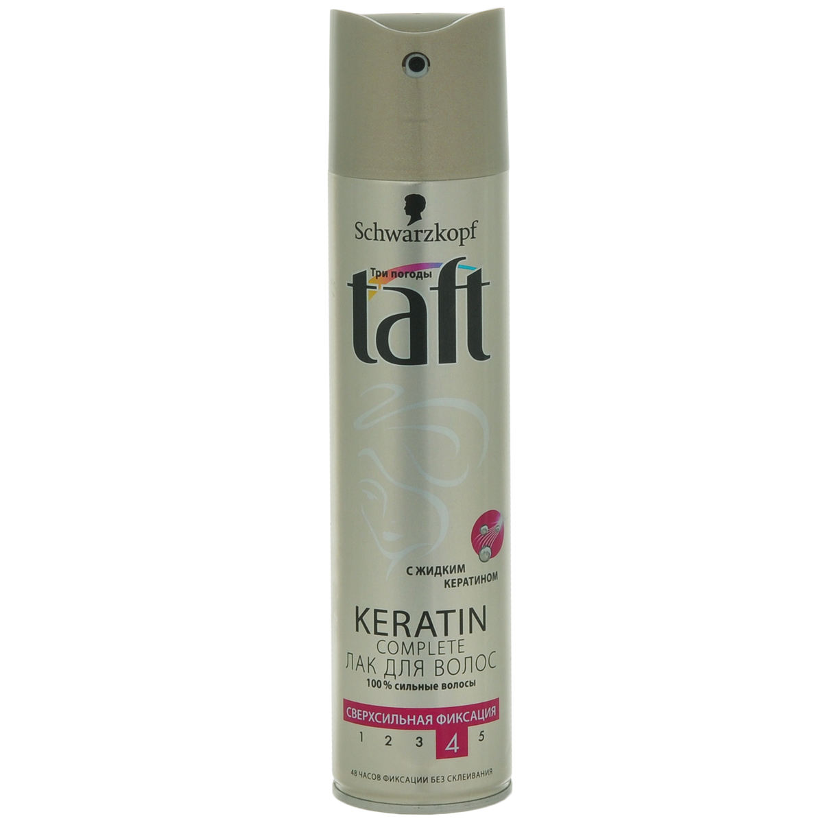TAFT CLASSIC Лак Complete сверхсильной фиксации, 225 мл9063405 TAFT CLASSIC Лак Complete сверхсильной фиксации, 225 мл9063405С ЖИДКИМ КЕРАТИНОМ100% УКРЕПЛЕНИЕ ВОЛОС –СВЕРХСИЛЬНАЯ ФИКСАЦИЯФормула Taft с жидким кератином, идентичнымнатуральному кератину волоса, придает волосам силу длядлительной фиксации без склеивания!- 48 часов фиксации без склеивания, не оставляет следов.- Помогает защитить волосы от пересушивания, не утяжеляя их.