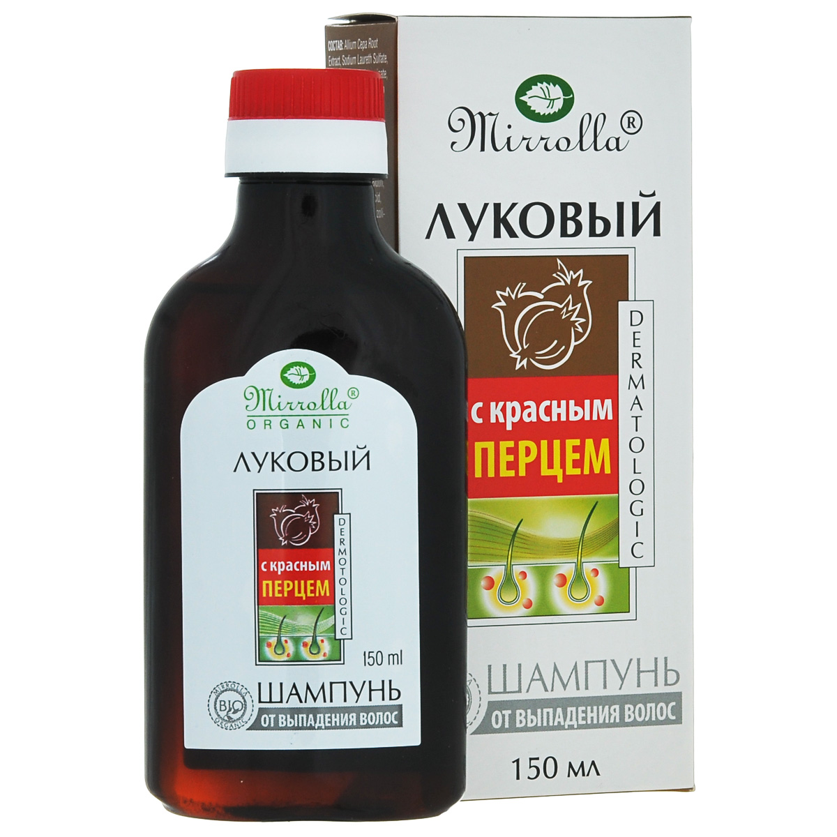 Луковый шампунь с экстрактом красного перца 150 мл4650001792075 Луковый шампунь с экстрактом красного перца 150 мл4650001792075Луковой шампунь с экстрактом красного перца нормализует обменные процессы, укрепляет и питает волосяные луковицы, восстанавливает поврежденную структуру волос. Эффективное средство для профилактики и лечения воспалительных заболеваний головы. Богатейший источник витамина С. Стимулирует рост волос, при постоянном применении помогает бороться с облысением. - Питает и укрепляет корни волос;- Останавливает выпадение волос; - Стимулирует «спящие» волосяные фолликулы;- Устраняет сухость кожи головы.