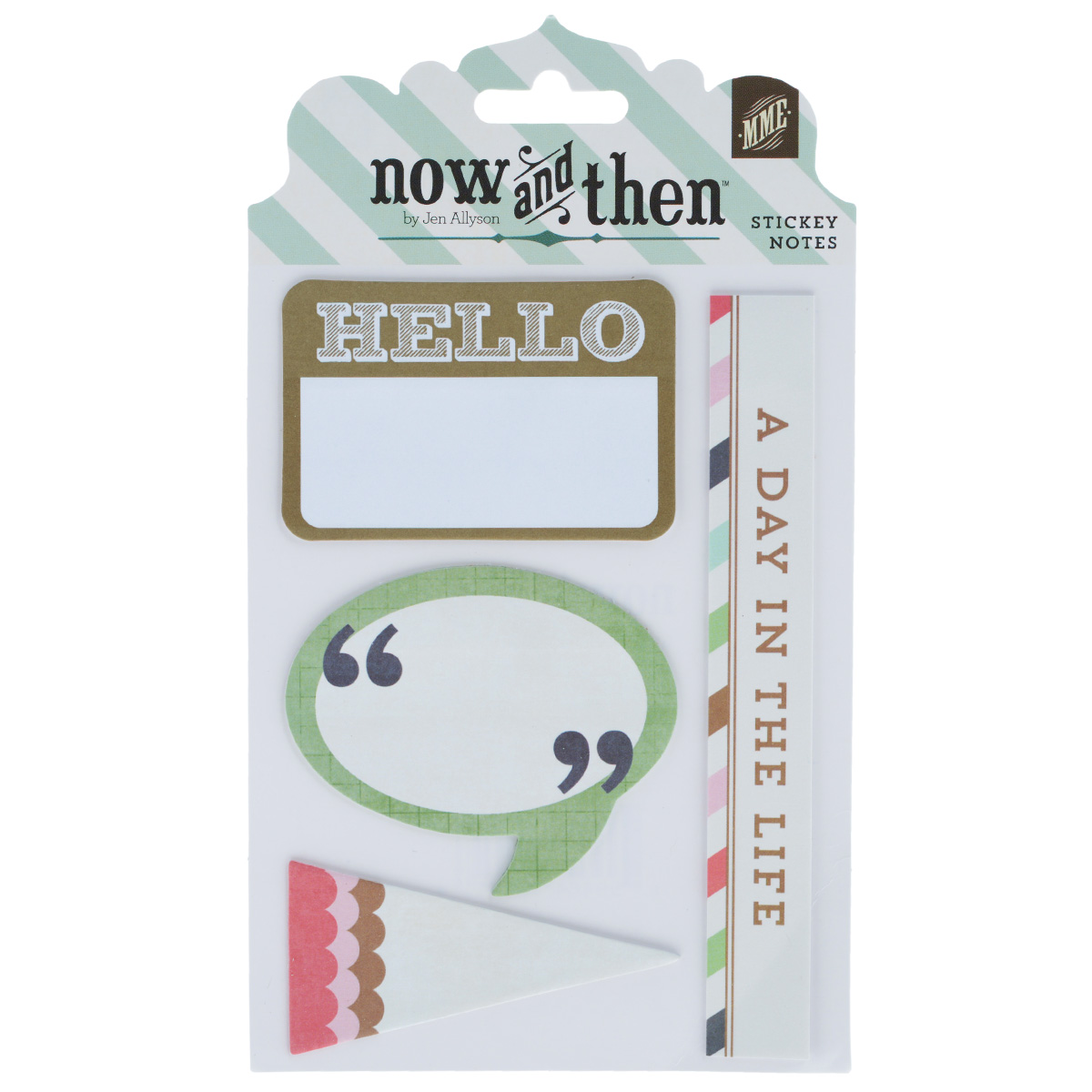 Стикеры-украшения My Minds Eye Hello Sticky Notes. NT1061NT1061 Стикеры-украшения My Minds Eye Hello Sticky Notes. NT1061NT1061Стикеры-украшения My Minds Eye Hello Sticky Notes, выполненные из бумаги, прекрасно подойдут для оформления творческих работ в технике скрапбукинг. Их можно использовать для украшения фотоальбомов, скрап-страничек, подарков, конвертов, фоторамок, открыток и многого другого. Один конец задней стороны клейкий. Скрапбукинг - это хобби, которое способно приносить массу приятных эмоций не только человеку, который этим занимается, но и его близким, друзьям, родным. Это невероятно увлекательное занятие, которое поможет вам сохранить наиболее памятные и яркие моменты вашей жизни, а также интересно оформить интерьер дома.Размер наибольшего стикера: 12,7 см х 1,7 см.Размер наименьшего стикера: 6,5 см х 3,2 см.