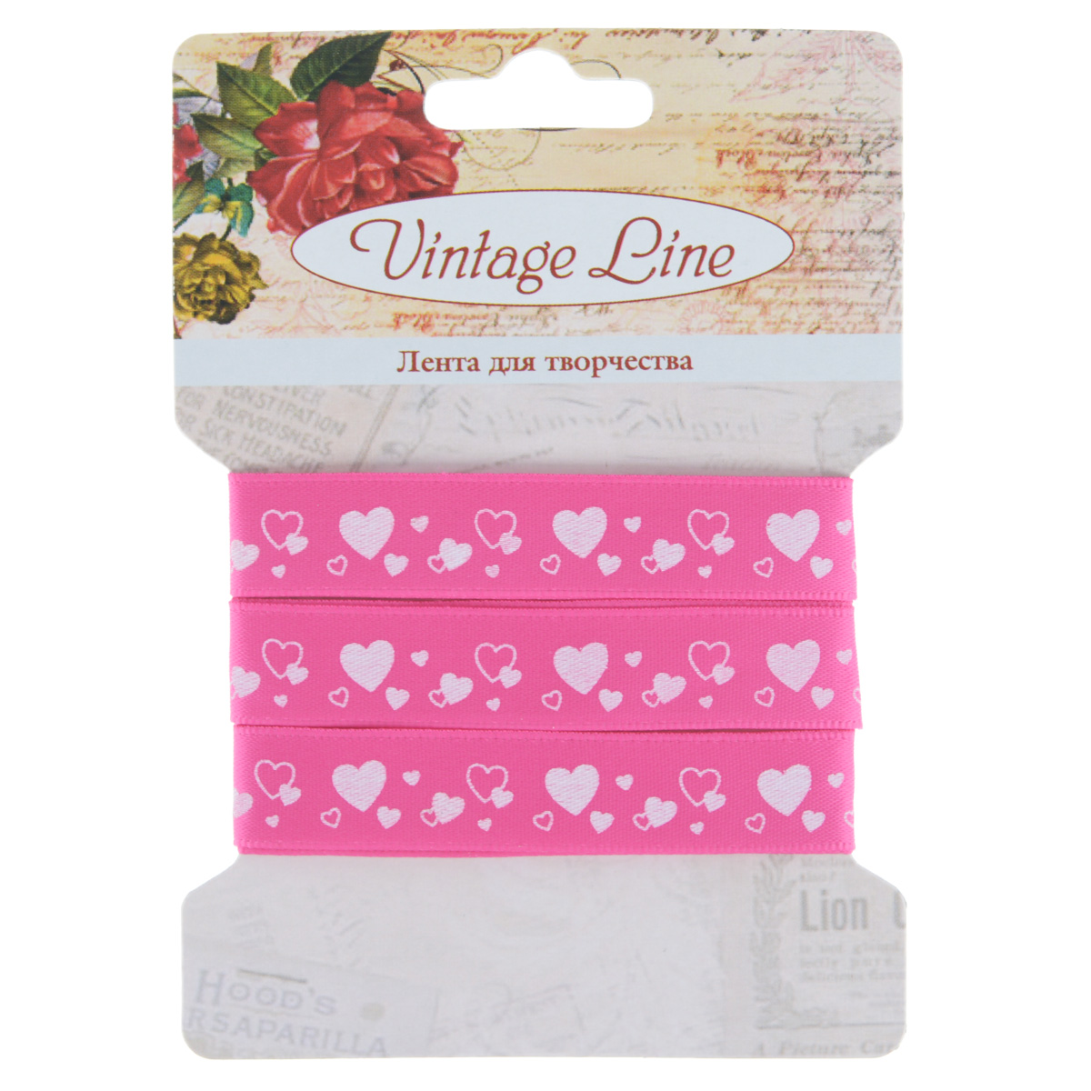 Лента декоративная Vintage Line, цвет: розовый, ширина 1,2 см, длина 1 м. 77092937709293_розовый Лента декоративная Vintage Line, цвет: розовый, ширина 1,2 см, длина 1 м. 77092937709293_розовыйДекоративная лента Vintage Line выполнена из текстиля и оформлена изображением сердец. Такая лента идеально подойдет для оформления различных творческих работ таких, как скрапбукинг, аппликация, декор коробок и открыток и многое другое. Лента наивысшего качества практична в использовании. Она станет незаменимым элементом в создании рукотворного шедевра. Ширина: 1,2 см.Длина: 1 м.