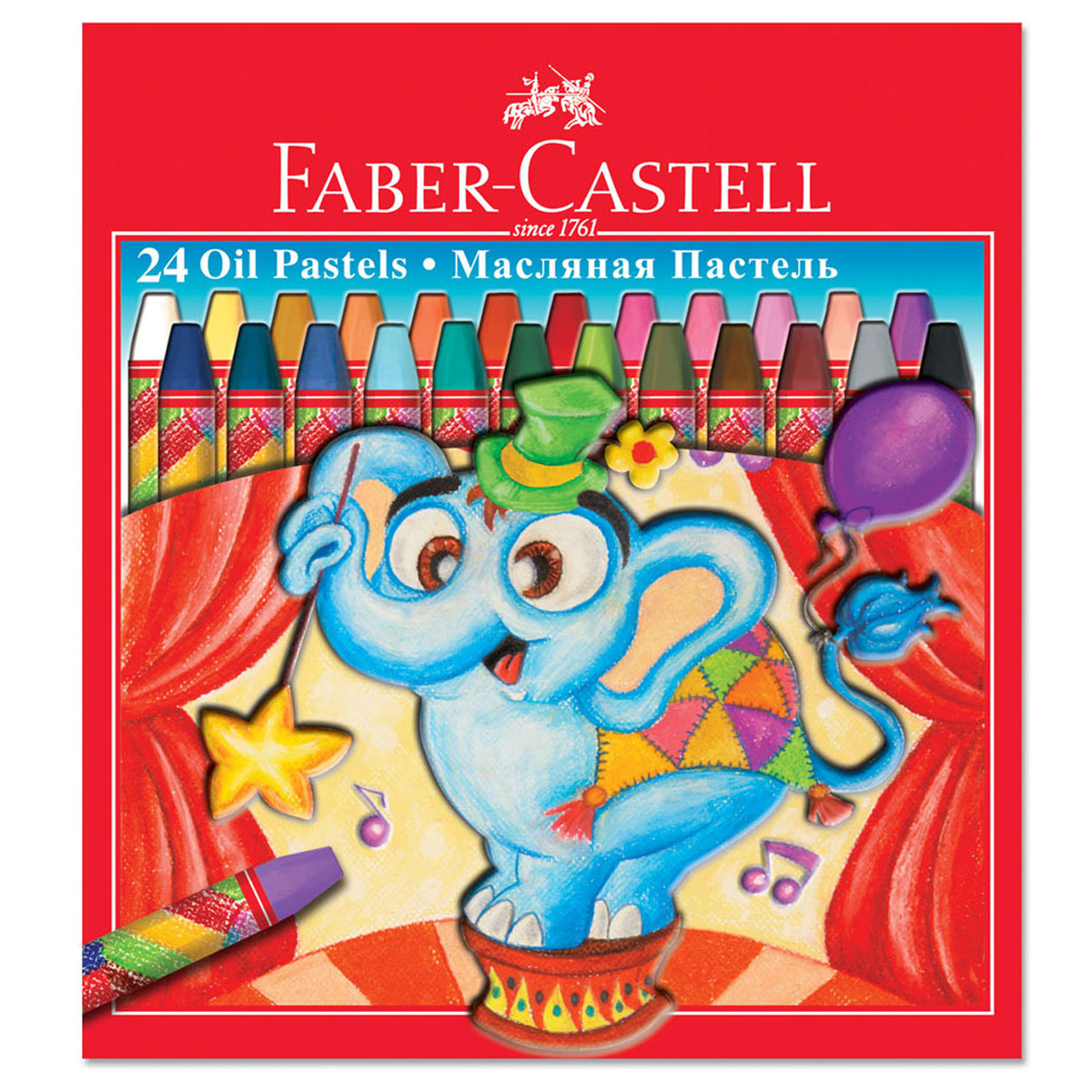 Масляная пастель Faber-Castell, 24 цвета125324 Масляная пастель Faber-Castell, 24 цвета125324Масляная пастель Faber-Castell включает в себя 24 мелка насыщенных цветов.Пастель отличается высоким качеством и впечатляюще яркими цветами. Она обеспечит комфортное и мягкое рисования. Благодаря однородной консистенции пастель не крошится. Превосходно ложится на бумагу, картон, дерево и камень, устойчива к температуре. Цвета можно смешивать для получения новых оттенков.Масляная пастель Faber-Castell, безопасная для малыша, позволит вашему маленькому художнику раскрыть свой талант. Подарите своему ребенку радость творчества!