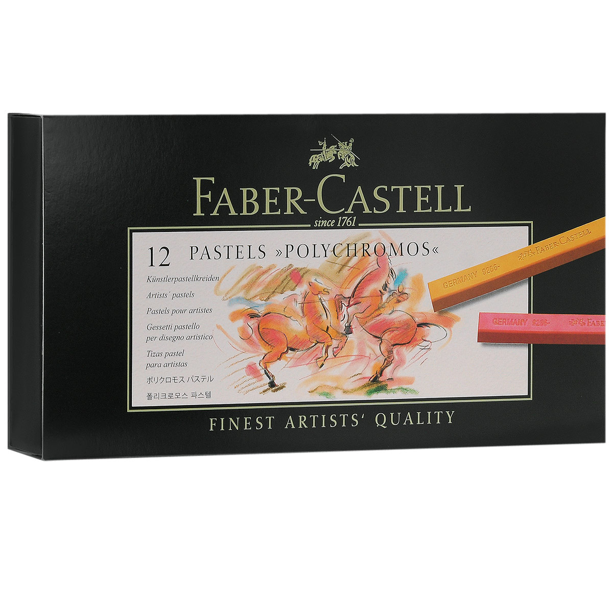Пастель Faber-Castell Polychromos, 12 шт128512 Пастель Faber-Castell Polychromos, 12 шт128512Набор Faber-Castell Polychromos содержит пастель прямоугольной формы в виде мелков 12 ярких цветов. Пастель великолепного качества не крошится при работе, обладает отличными кроющими свойствами, обеспечивает хорошее сцепление с поверхностью, яркость и долговечность изображения. Пастелью Faber-Castell Polychromos можно рисовать в любой технике, сочетая ее с цветными карандашами и красками.