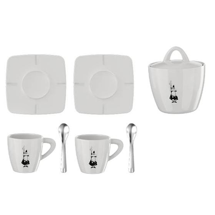 Набор кофейный Bialetti Porcelain, цвет: белый, 7 предметов98920080 Набор кофейный Bialetti Porcelain, цвет: белый, 7 предметов98920080Набор посуды Bialetti Porcelain оригинального дизайна позволит насладиться вашими любимыми напитками. Набор рассчитан на 2 персоны и состоит из 7 предметов: 2 чашки, 2 блюдца, 2 хромированные ложки, сахарница. Все предметы изготовлены из высококачественного белого итальянского фарфора, который не теряет внешней красоты даже при длительной эксплуатации, в том числе при использовании посудомоечной машины.Набор Bialetti Porcelain поставляется в фирменной подарочной коробке, где каждый предмет надежно упакован отдельно от других. Посуда Bialetti - это всегда престижный и статусный подарок, который достоин самых больших праздничных событий.Объем одной чашки: 70 мл.