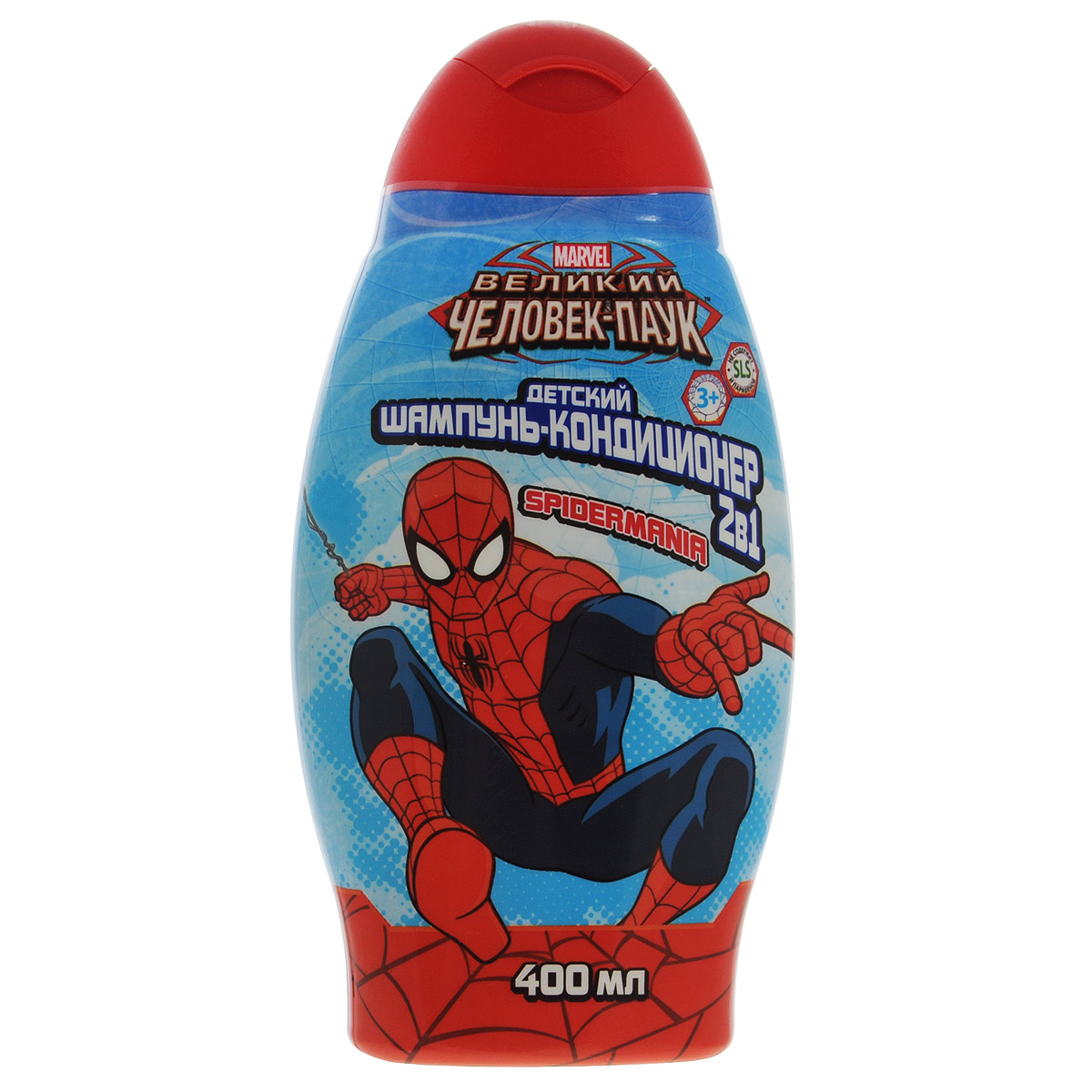 Spider-Man Шампунь с кондиционером 2в1 Spidermania, детский, 400 мл. 1328113281 Spider-Man Шампунь с кондиционером 2в1 Spidermania, детский, 400 мл. 1328113281Натуральные компоненты и растительные экстракты, входящие в состав шампуня-кондиционера 2в1 Spidermania, обеспечат бережный уход и позаботятся о красоте и здоровье волос. Мягкая текстура и приятный аромат шампуня подарят отличное настроение и заряд энергии на весь день!Такой шампунь понравится вашему маленькому супергерою и превратит купание в веселое приключение!Товар сертифицирован.