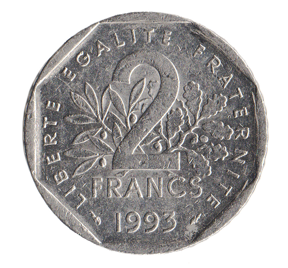 Монета номиналом 2 франка 
