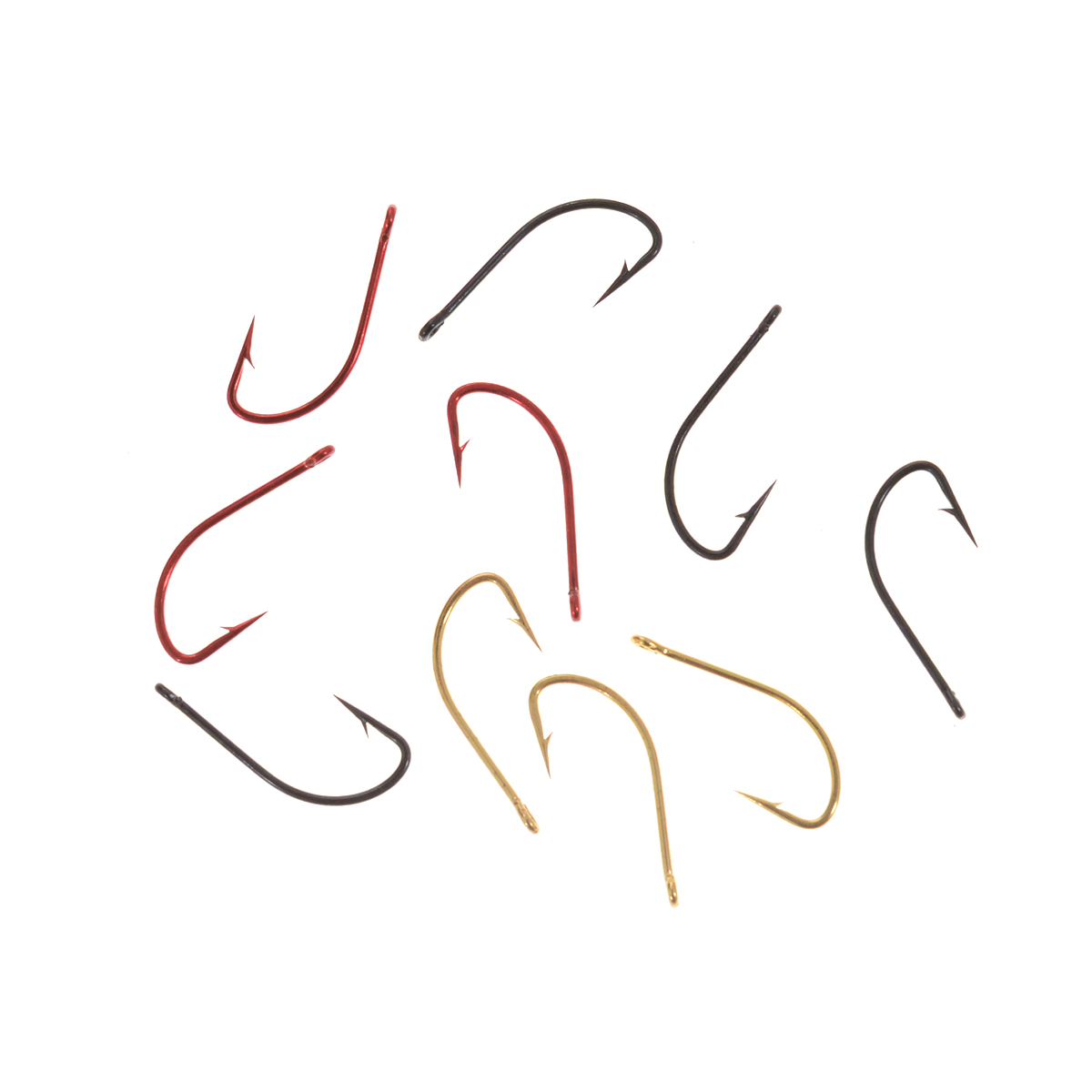 Крючки рыболовные Cobra Mix, цвет: черный, красный, золотой, размер 12, 10 шт