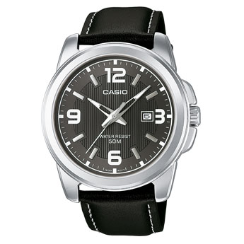 Часы наручные мужские Casio, цвет: стальной, черный. MTP-1314PL-8A