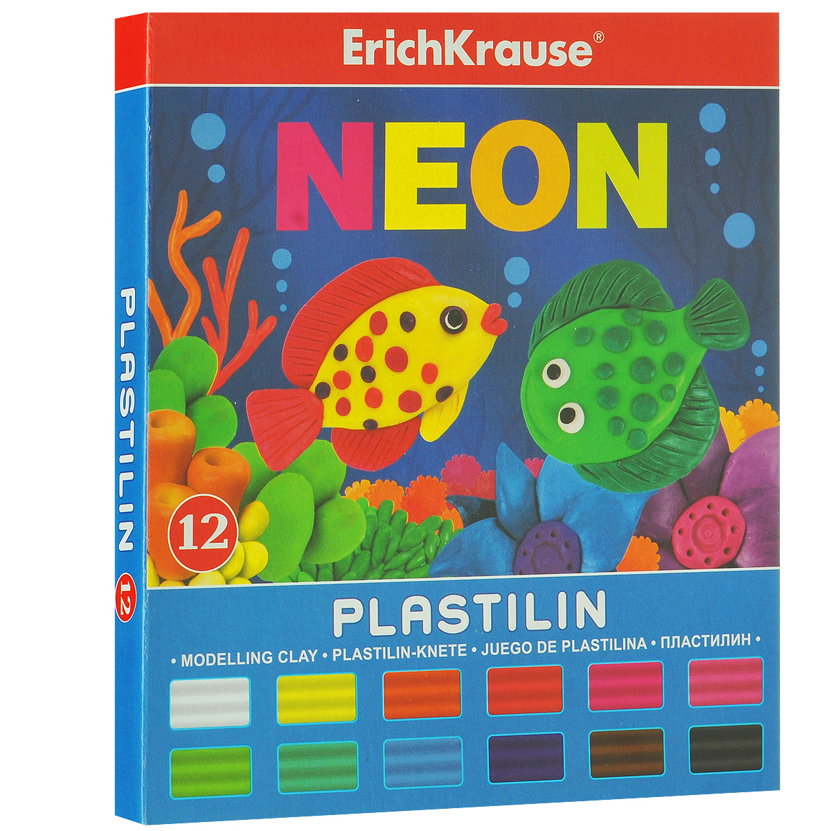 Пластилин Erich Krause Neon, 12 цветов37279 Пластилин Erich Krause Neon, 12 цветов37279Пластилин Neon- это отличная возможность познакомить ребенка с еще одним из видов изобразительного творчества, в котором создаются объемные образы и целые композиции. В набор входит пластилин, 12 цветов (белый, желтый, оранжевый, морковный, красный, розовый, зеленый, салатовый, голубой, фиолетовый, коричневый, черный).Цвета пластилина легко смешиваются между собой, и таким образом можно получить новые оттенки. Он имеет яркие, красочные цвета.Техника лепки богата и разнообразна, но при этом доступна даже маленьким детям. Занятие лепкой не только увлекательно, но и полезно для ребенка. Оно способствует развитию творческого и пространственного мышления, восприятия формы, фактуры, цвета и веса, развивает воображение и мелкую моторику.