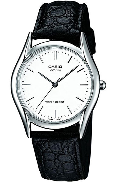 Часы наручные мужские Casio, цвет: серебристый, белый, черный. MTP-1154PE-7A