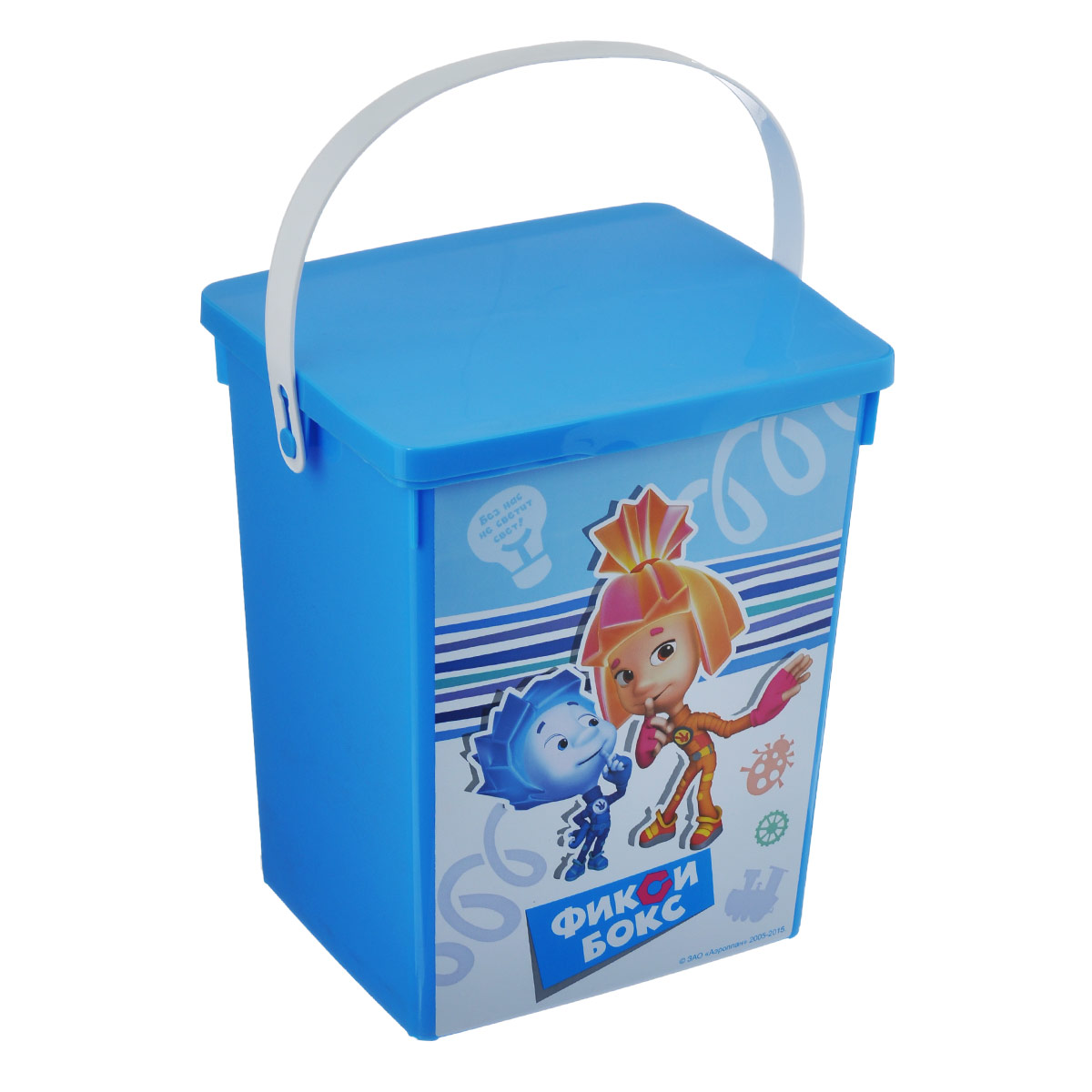 Контейнер для игрушек Полимербыт Фиксики, цвет: голубой, 5 лС49322 Контейнер для игрушек Полимербыт Фиксики, цвет: голубой, 5 лС49322Контейнер Полимербыт Фиксики выполнен из высококачественного цветного пластика и предназначен для хранения небольших игрушек. Контейнер декорирован красочным изображением героев одноименного мультика Фиксики. Для удобства переноски имеется специальная пластиковая ручка. Контейнер плотно закрывается крышкой. Контейнер Полимербыт Фиксики очень вместителен и поможет вам хранить все необходимые мелочи в одном месте.