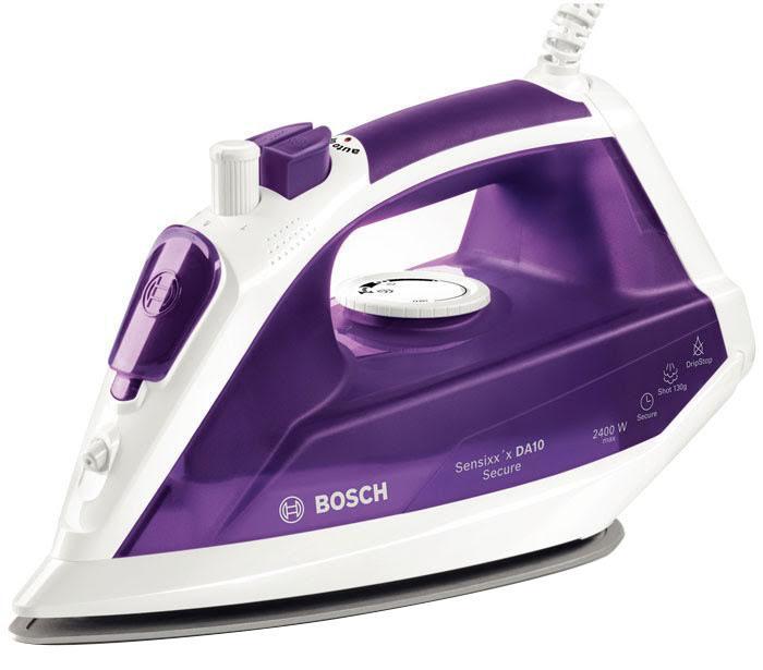 Bosch TDA1024110 BlueberryTDA1024110 Bosch TDA1024110 BlueberryTDA1024110С ом Bosch TDA 1024110 ваша одежда будет выглядеть не только чистой но и опрятной. Модель обладает вместительным резервуаром для воды и выдает мощную струю пара для скорейшего разглаживания ткани. «Паровой удар» справится даже с самыми капризными складками. Керамическая подошва Palladium-glissee прекрасно скользит по тканям любого типа. Для равномерного смачивания ткани предусмотрена функция «спрей»
