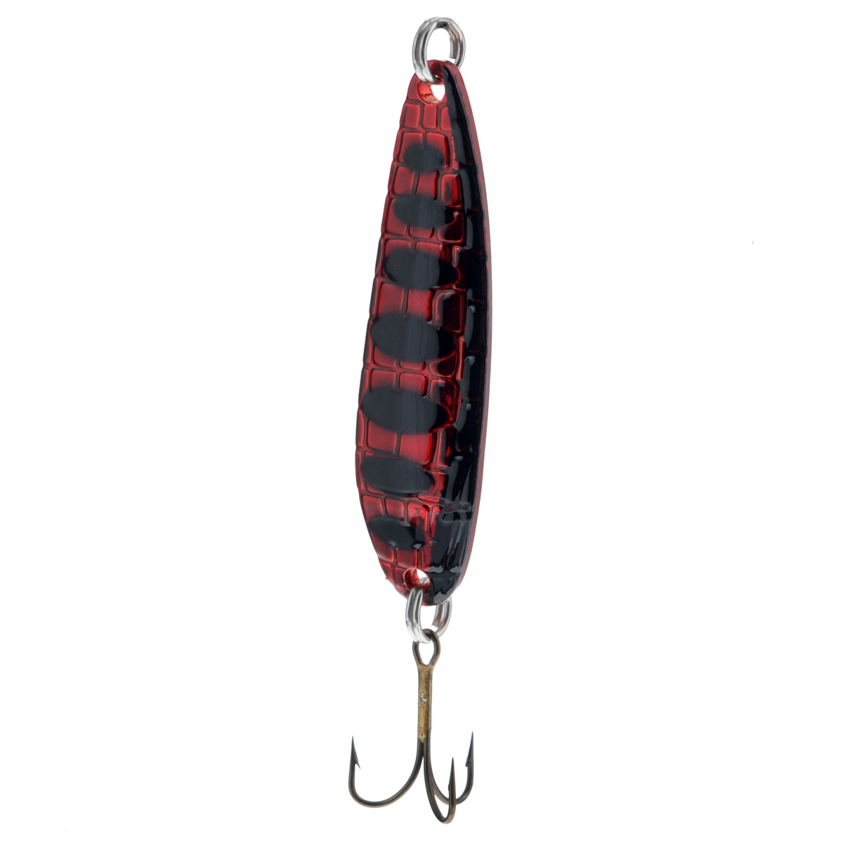 Блесна колеблющаяся Lucky John Croco Spoon, цвет: черный, красный, 14 гLJCS14-016 Блесна колеблющаяся Lucky John Croco Spoon, цвет: черный, красный, 14 гLJCS14-016Lucky John Croco Spoon - узкотелая, с изогнутым профилем в хвостовой части колеблющаяся блесна. Эта приманка прекрасно летит при забросе и размашисто виляет при проводке. Внешняя сторона блесны, выполненная в виде рельефной поверхности вкупе с нанесенным на нее рисунком, что способствует дополнительному привлечению хищника.Проводку можно осуществлять равномерную, прерывистую, ступенчатую.