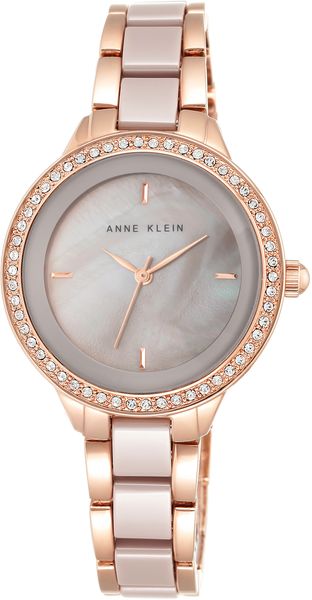 Часы наручные женские Anne Klein 1418RGTP, цвет: пудровый, золотистый