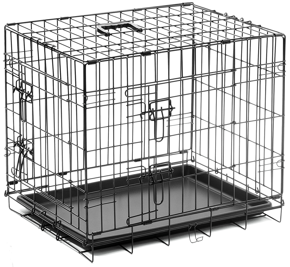 Клетка для собак V.I.Pet, с поддоном, двухдверная, 60 см х 45 см х 50 см06002 Клетка для собак V.I.Pet, с поддоном, двухдверная, 60 см х 45 см х 50 см06002Металлическая клетка для собак V.I.Pet отлично подойдет для перевозки вашего питомца в машине, а также для удобного размещения дома или на выставке. Клетка оборудована пластиковым поддоном и прорезиненными ножками, предотвращающими скольжение клетки по полу и защищающими пол от царапин.Изделие имеет две дверцы - одну спереди и одну сбоку. Фиксируются дверцы при помощи надежных замков. Клетка легко и просто собирается без инструментов. Для удобства переноски изделие оснащено удобной пластиковой ручкой.